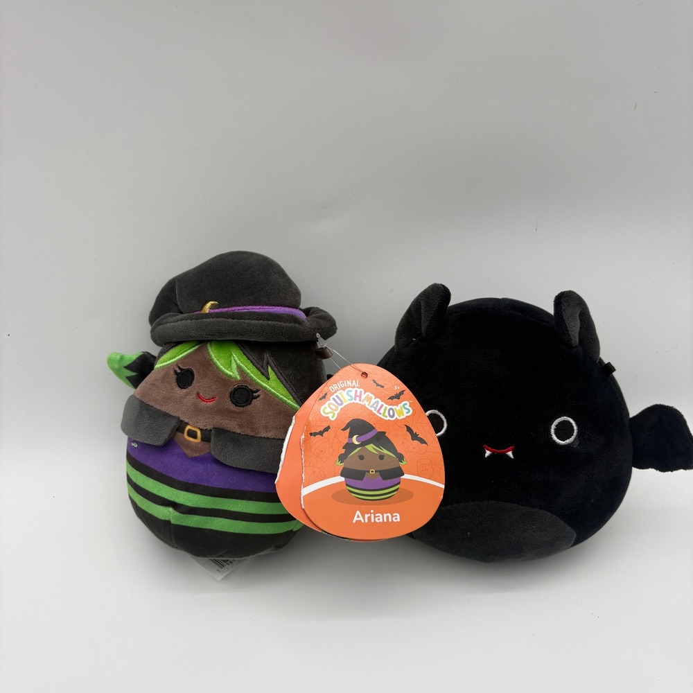 Squishmallows Halloween Ariana the Witch and Emily the Bat 5 Inch Plush Set